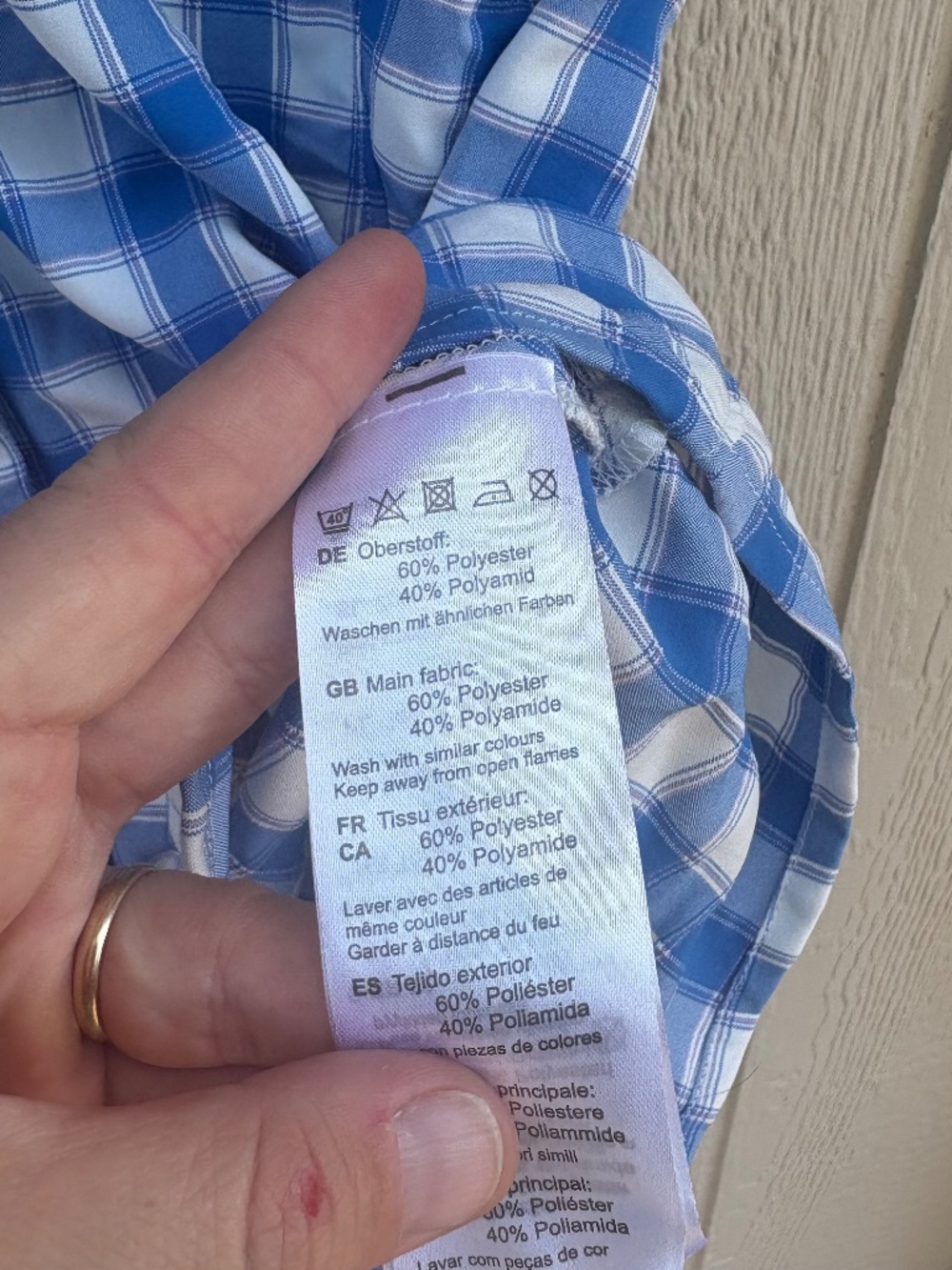 Mammut Alessandria Button Up Shirt Women's XL Blue White Plaid Outdoor Summer - Picture 6 of 10